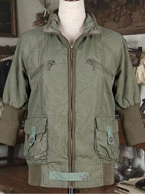 Murmur khaki green utility bomber jacket M